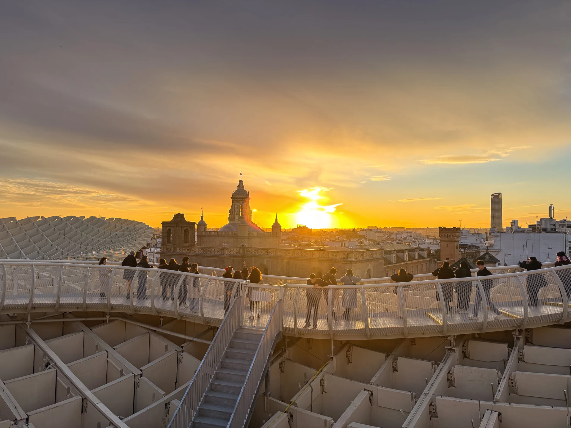 Séville en 5 jours - Coucher de soleil depuis la passerelle de Las Setas de Séville